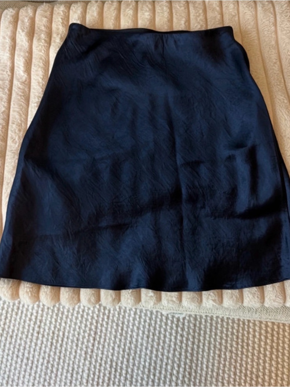 Babaton Navy Satin Skirt